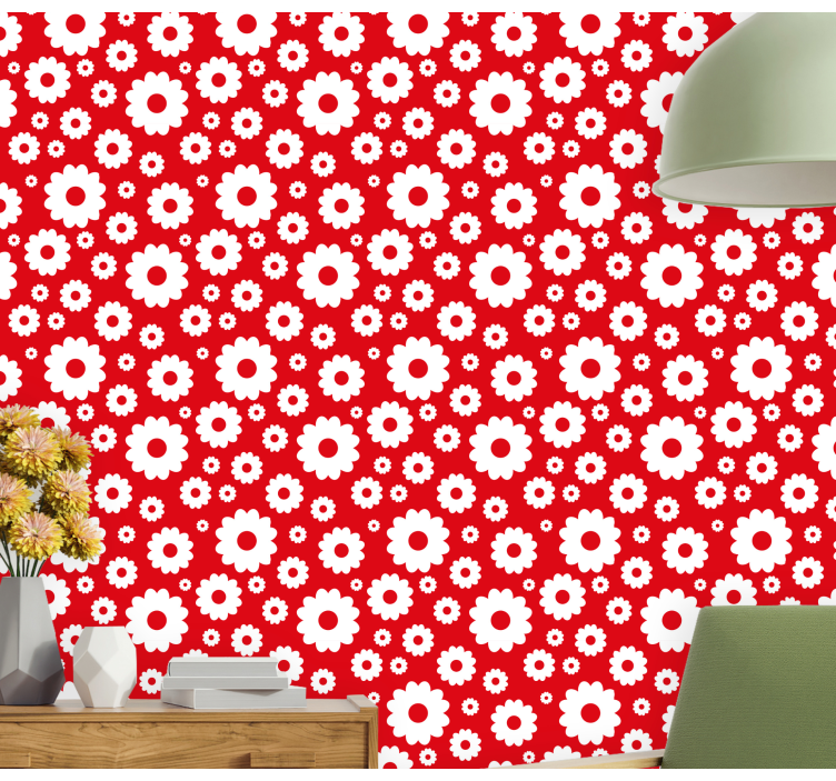 Bloemenmotief display behang bloemen - TenStickers