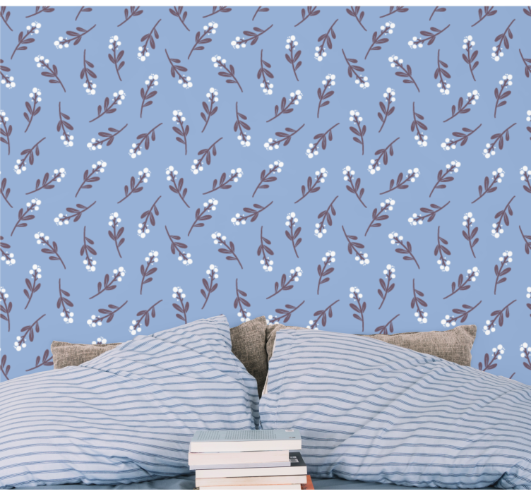 Bloementakkenmotief behang bloemen - TenStickers