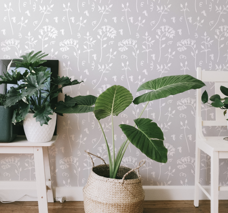 Bloemige botanische behang bloemen - TenStickers