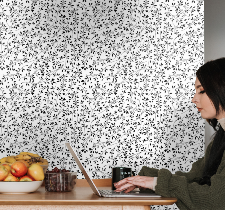 Bloemige complexiteit behang bloemen - TenStickers