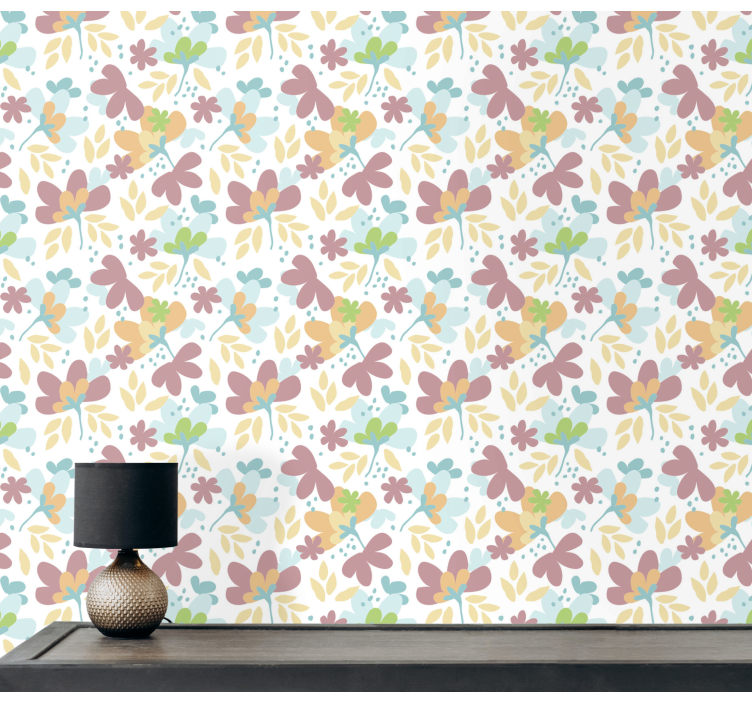Bloemmotief decor behang bloemen - TenStickers