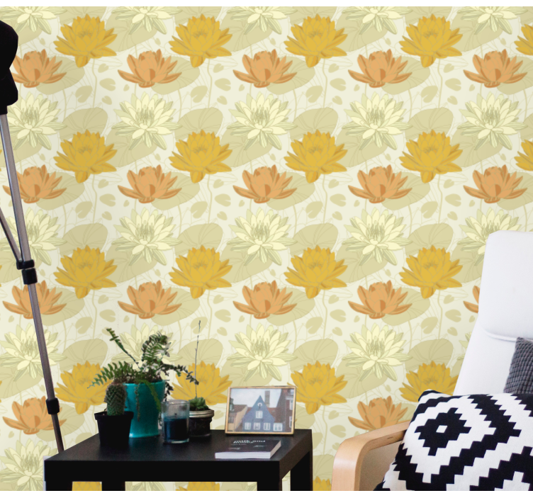 Bloemstukpatroon behang bloemen - TenStickers