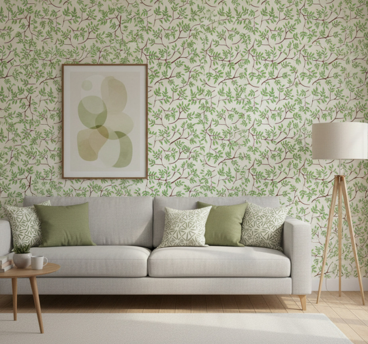 Bomen behang dunne takken patroon - TenStickers