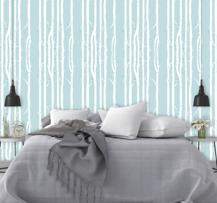 Elegante dunne stammen bomen behang - TenStickers