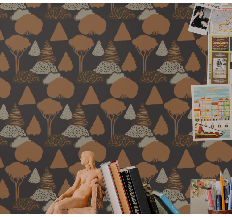 Bos silhouet natuur behang - TenStickers