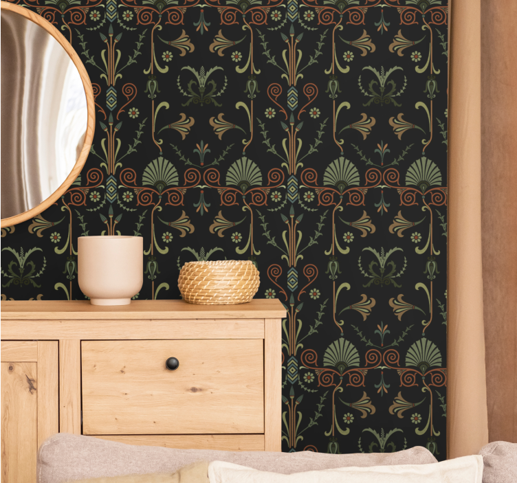 Botanisch elegant patroon behang bloemsierkunst - TenStickers