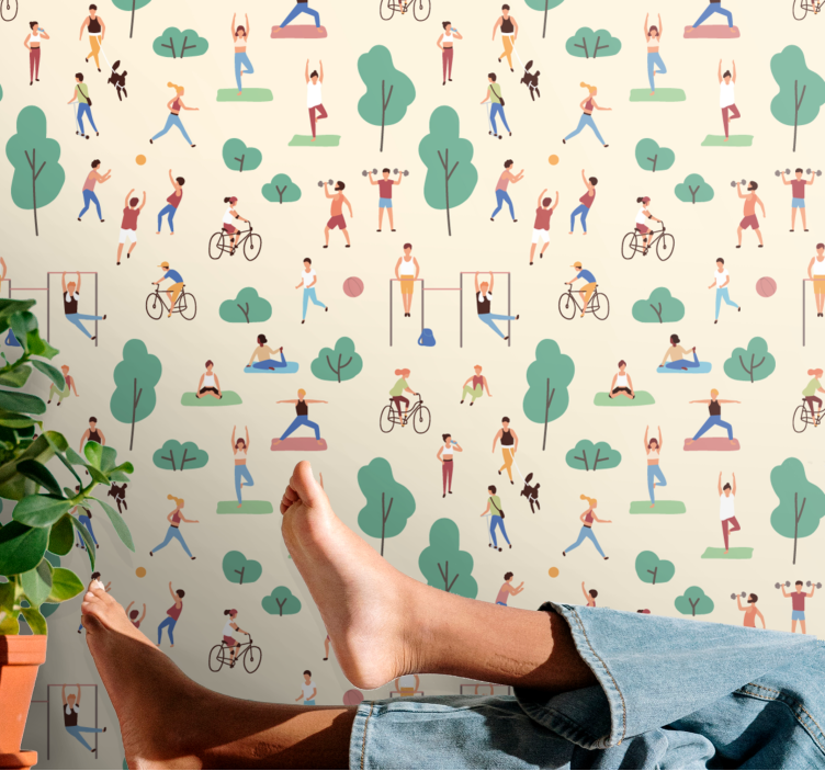 Buitenactiviteiten natuur behang - TenStickers