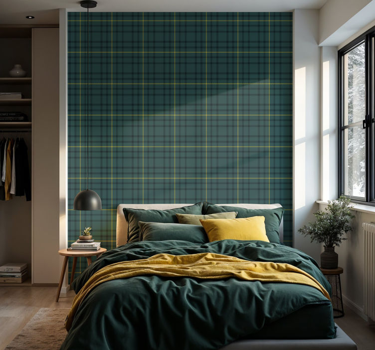 burberry manta behang hoofd slaapkamer - TenStickers