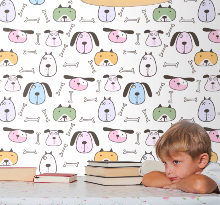 Cartoon hondenvrienden behang honden - TenStickers