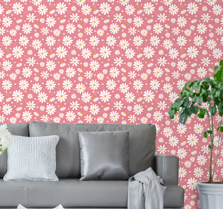 Charmant bloemenpatroon behang bloemen - TenStickers