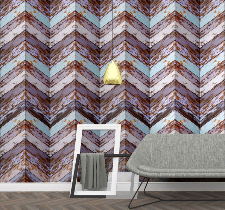 Chevron textuur detail betonlook behang - TenStickers