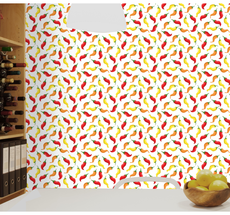 Chilipeper patroon behang  - TenStickers