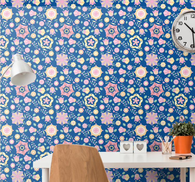 Compositie van bloemenbloesem behang bloemen - TenStickers