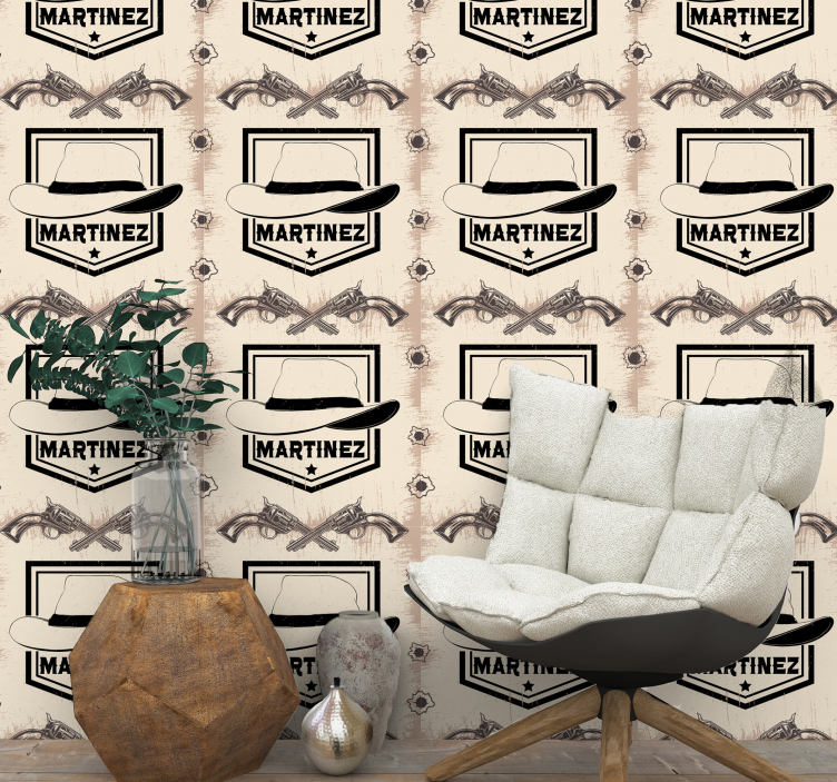 Cowboyhoed ontwerp behang letters - TenStickers
