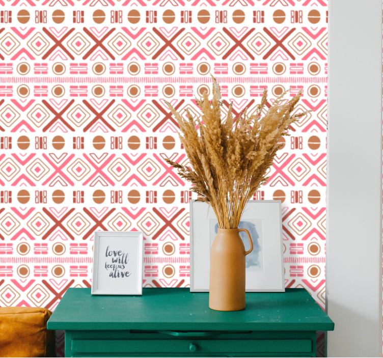Decoratieve geometrische patronen behang bloemsierkunst - TenStickers
