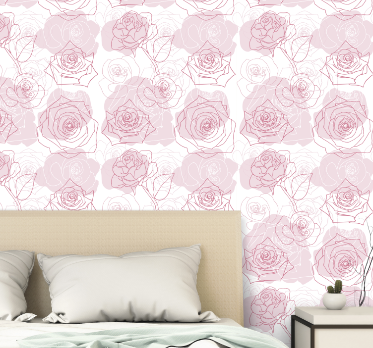 Delicate bloemenrozen behang bloemen - TenStickers