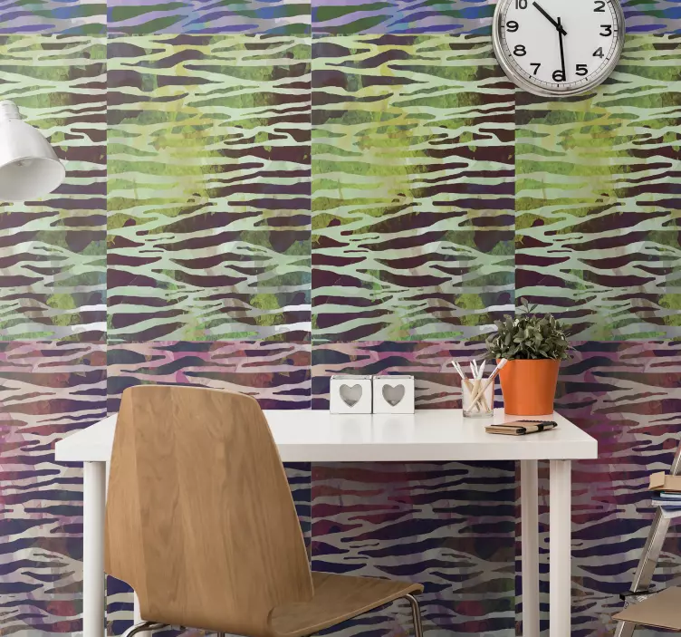 Dierenprint behang Abstracte zebra print - TenStickers