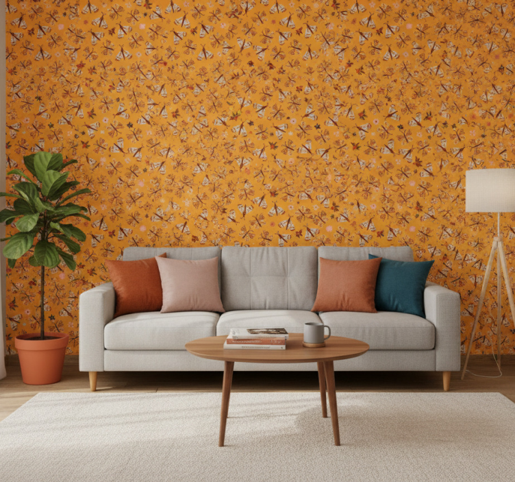 Dieren behang handgetekende vlinders - TenStickers