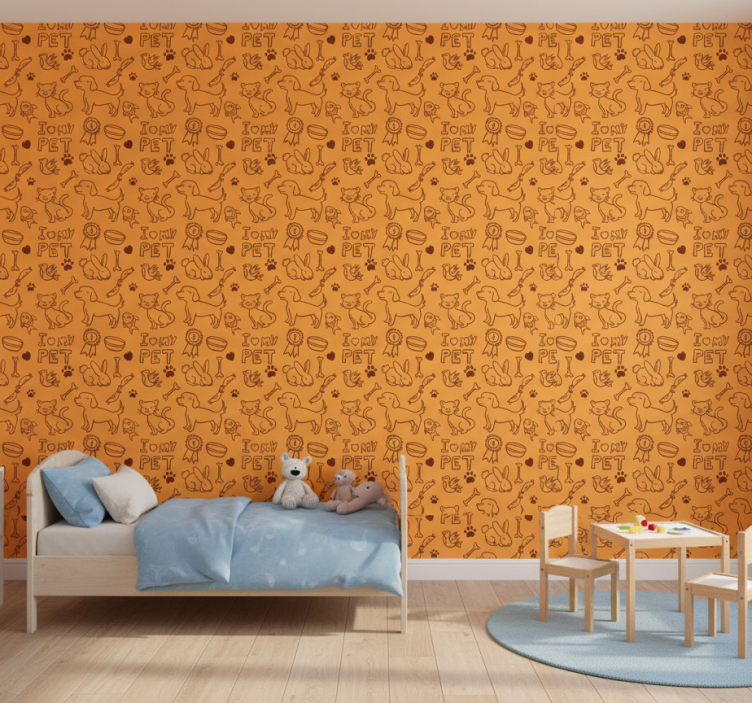 Dieren behang mijn huisdieren - TenStickers