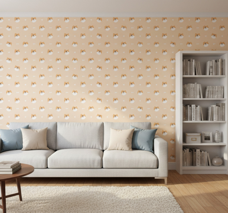 Dieren behang schattige hondenkop cartoon - TenStickers