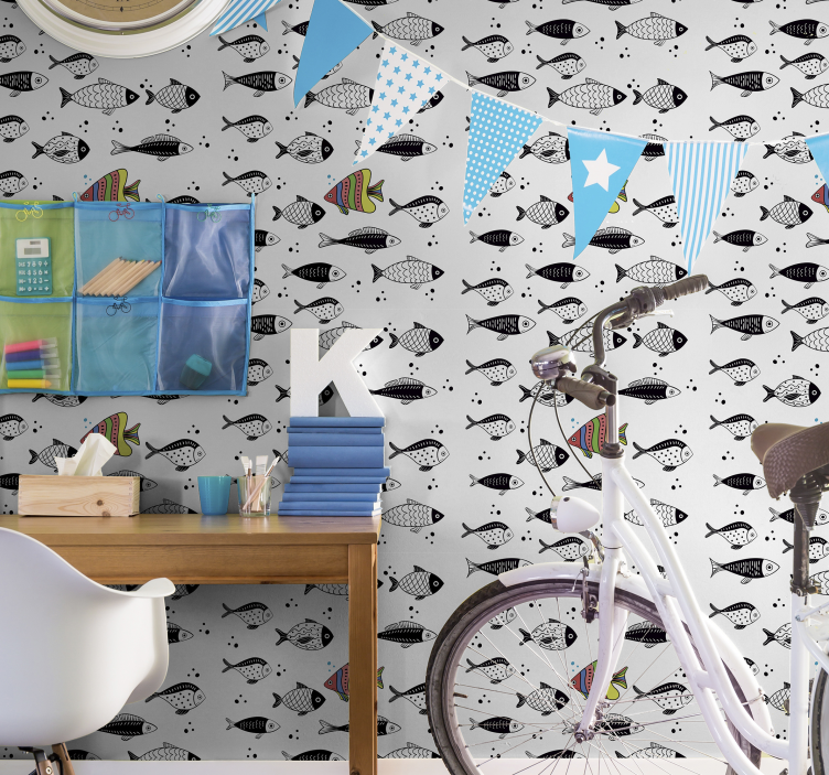 Dierenprint behang Tegen stroom - TenStickers