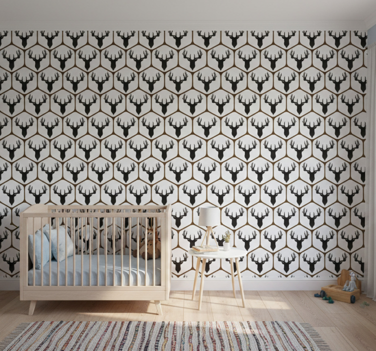 Dieren behang tiled stag - TenStickers