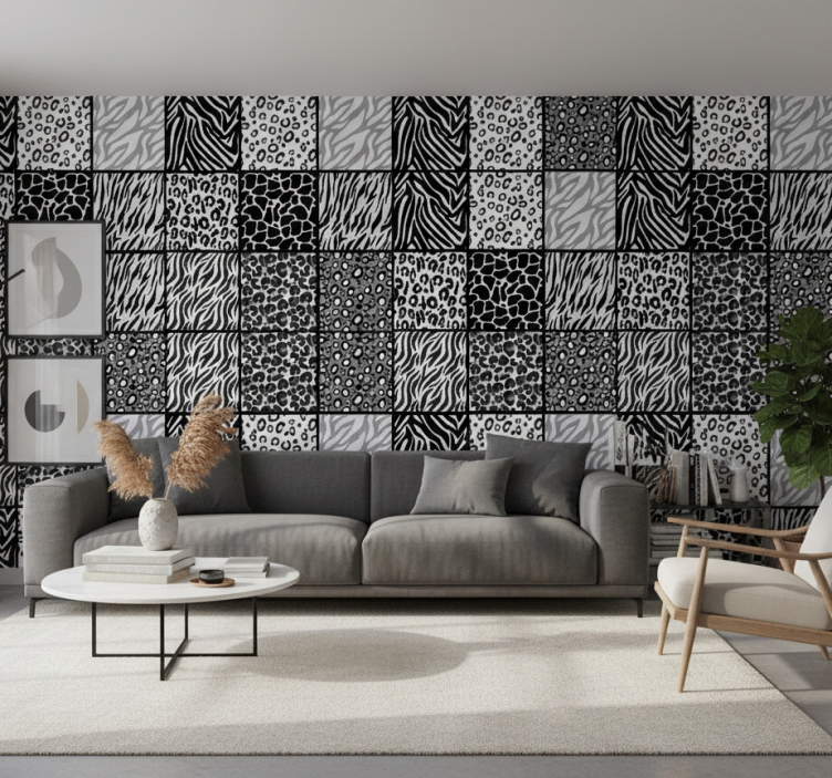 Dieren behang verschillende dierenprints - TenStickers