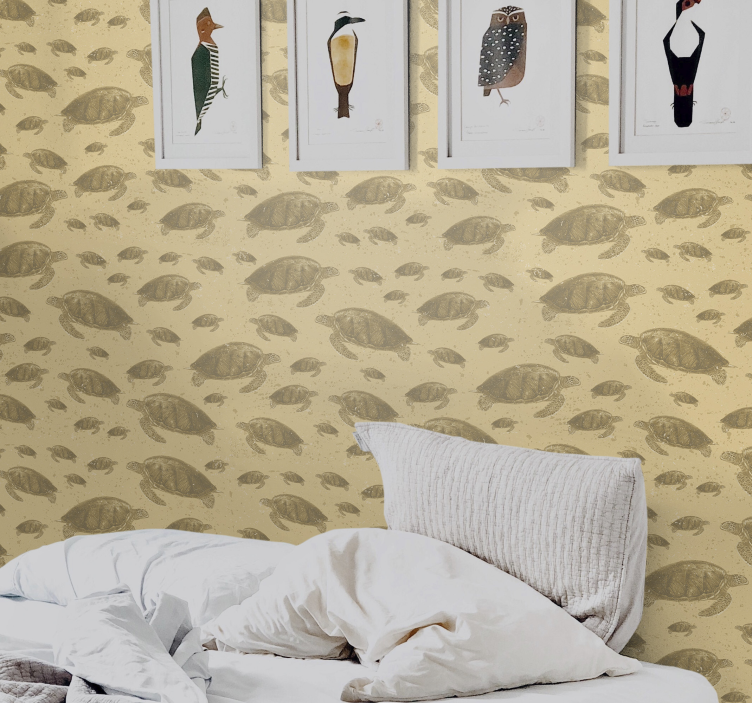 Slaapkamer behang met zeeschildpad - TenStickers