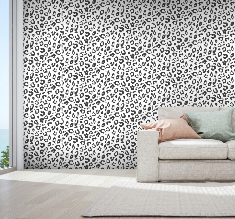 Zwarte luipaard behang woonkamer - TenStickers