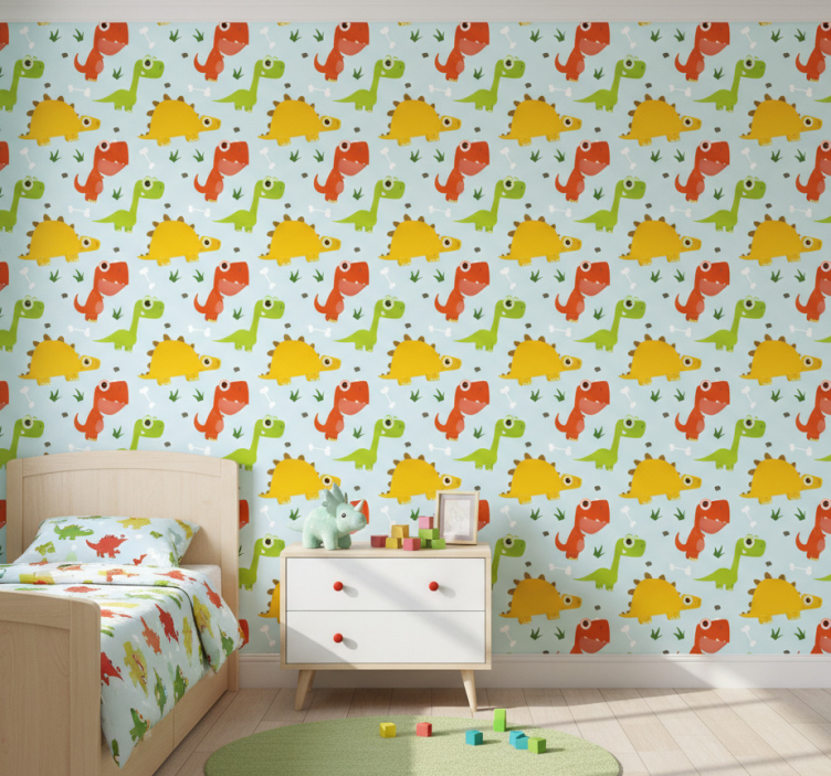 Dino behang klein dino patroon - TenStickers