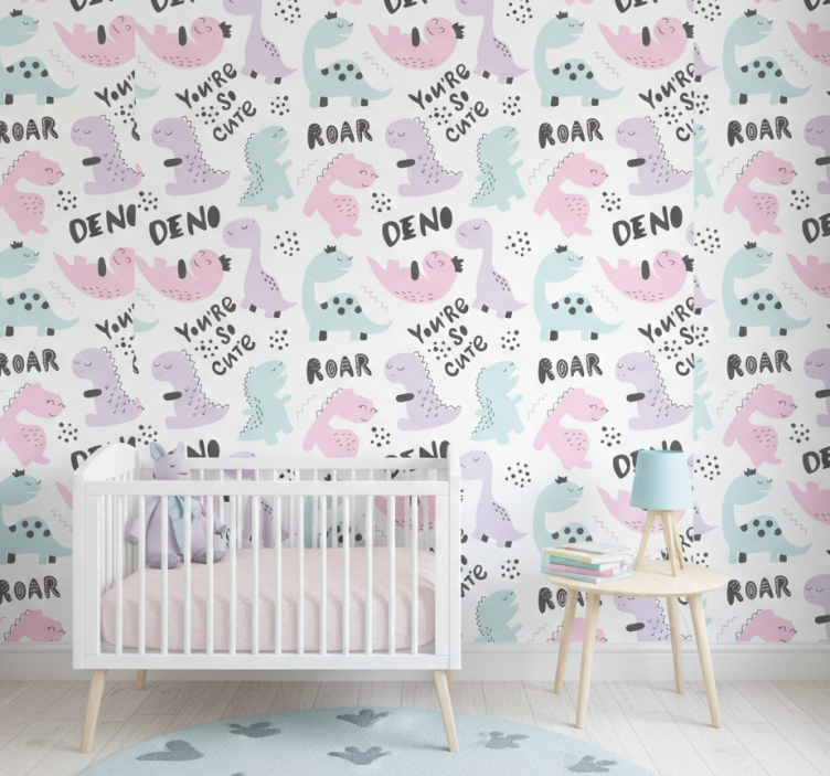 Dino behang princess dino - TenStickers