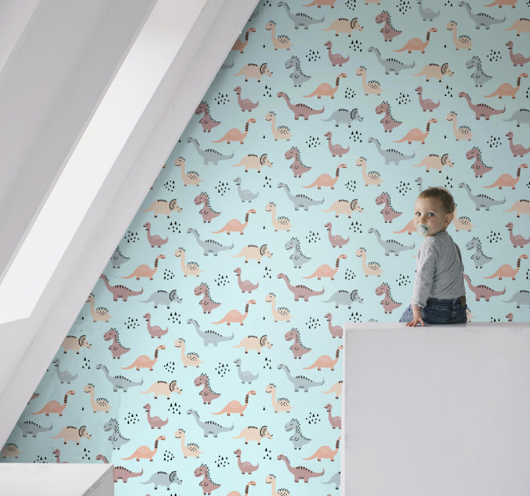 Dinosaurus patroon behang - TenStickers