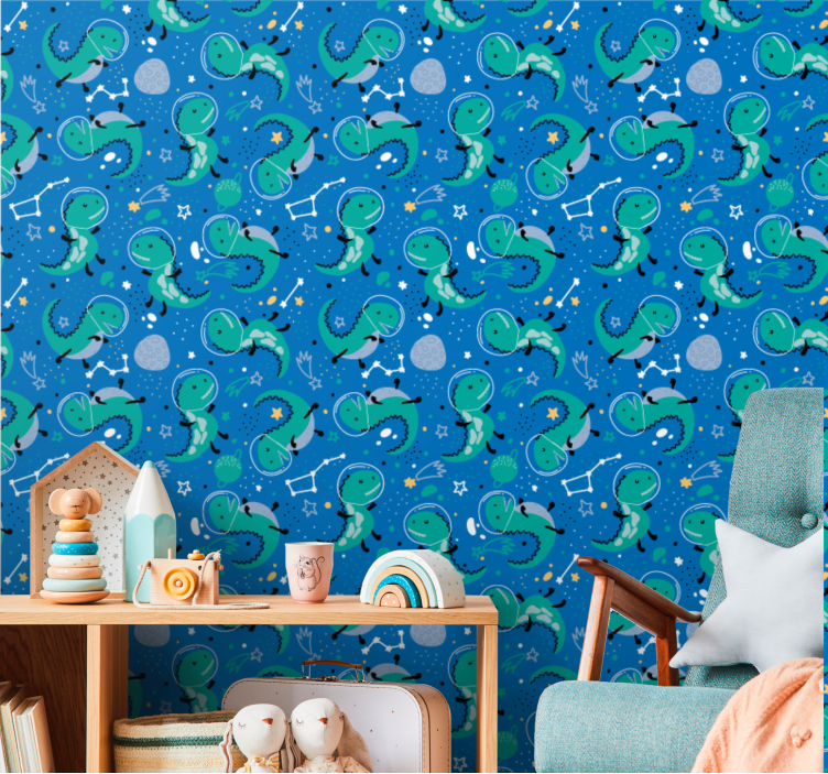 Dinosaurussenconstellatie dino behang - TenStickers