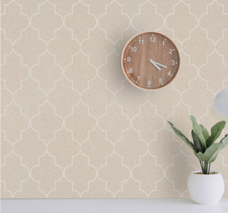 Elegant beige motief slaapkamer behang - TenStickers