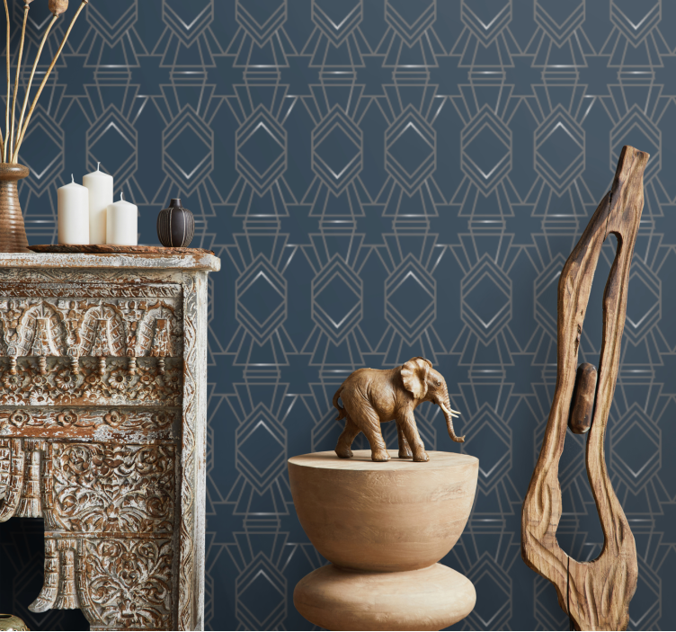 Art déco ruit klassiek behang - TenStickers