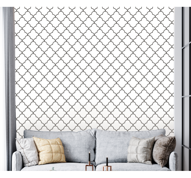 Elegant tegelpatroon woonkamer behang - TenStickers