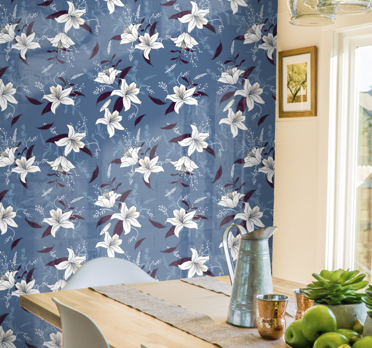 Elegante bloemenpatronen behang bloemen - TenStickers