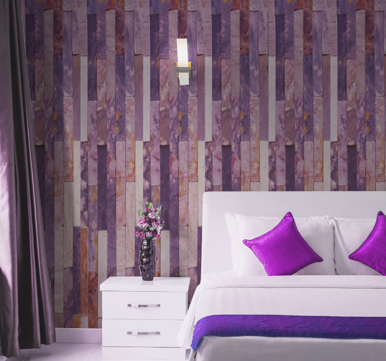 Roze elegante panelen marmeren behang - TenStickers