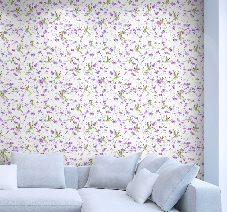 Elegantie met bloemmotief behang bloemen - TenStickers