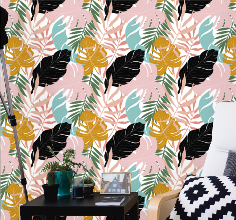 Exotisch bladassortiment behang bladeren - TenStickers