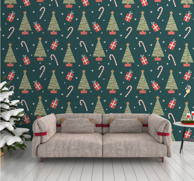 Feestelijk seizoensdecor behang kerst - TenStickers