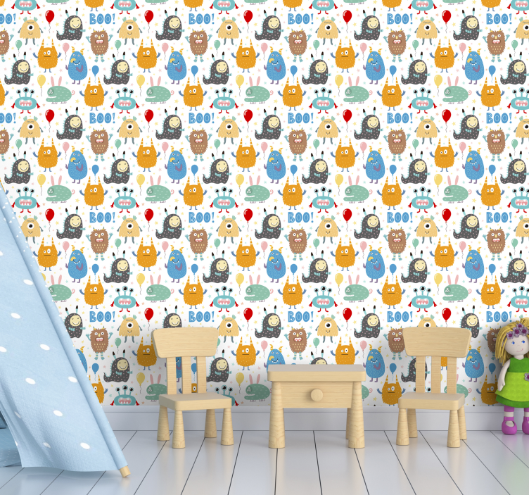 Feestelijke monsters dieren behang - TenStickers