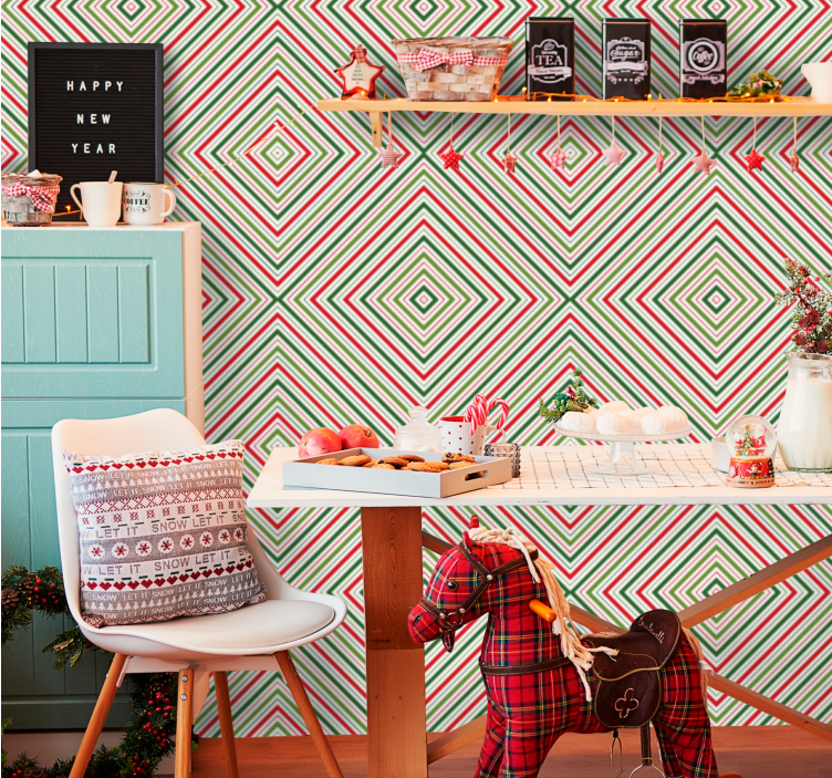 Feestelijke pleinen behang kerst - TenStickers