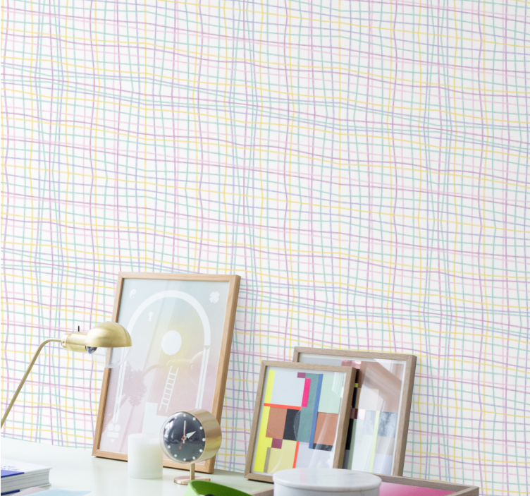 Gecontroleerde rasterindeling geometrisch behang - TenStickers