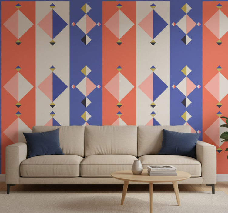 Geometrisch behang abstract moderne vormen - TenStickers