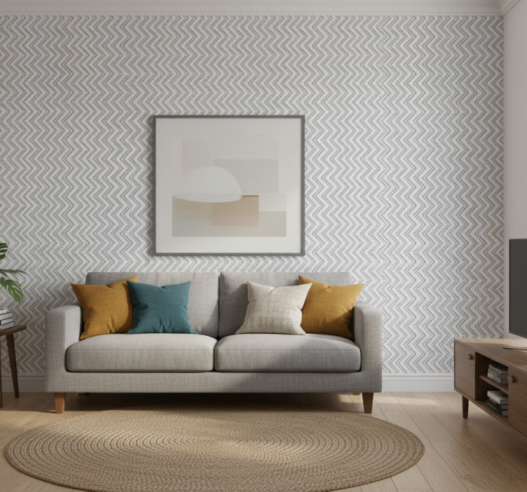 Geometrisch behang chevron patroon stijl - TenStickers