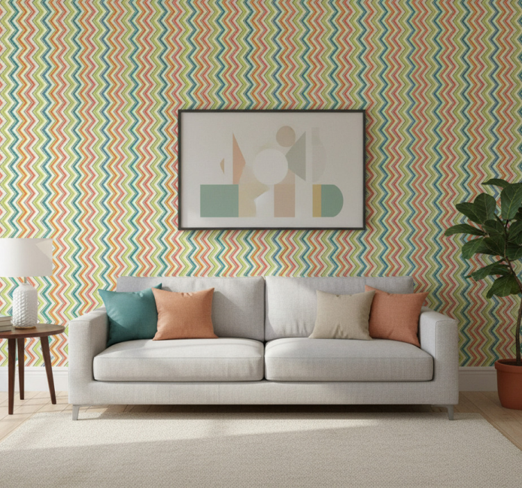 Geometrisch behang chevron zigzagmotief - TenStickers