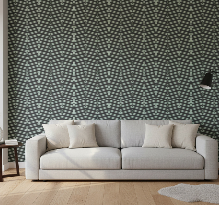 Geometrisch behang chevronlijnen - TenStickers