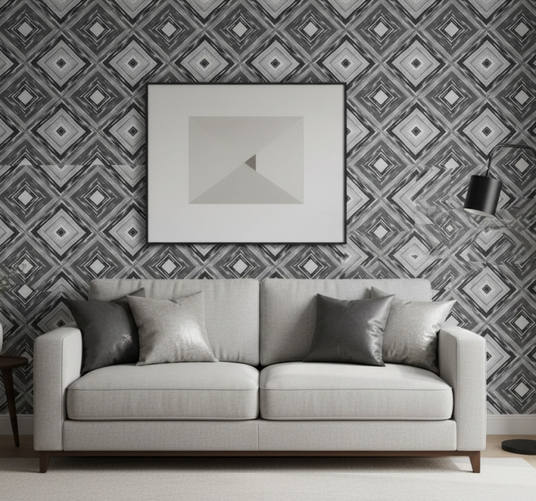 Geometrisch behang diamant illusie - TenStickers