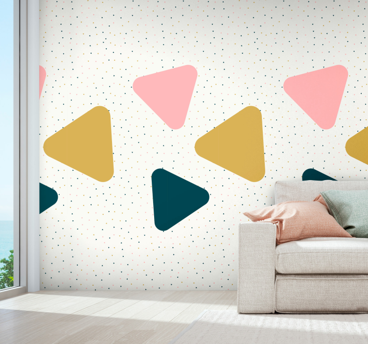 Geometrisch behang Driehook Patroon - TenStickers